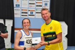 Rachel Gilworth collects her first female finisher's prize