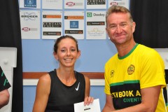 Kelly Edwards collects her 2nd female finisher's prize