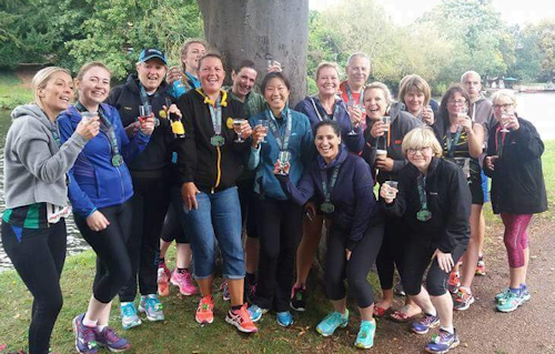 Training group all smiles after Stratford Big 10k